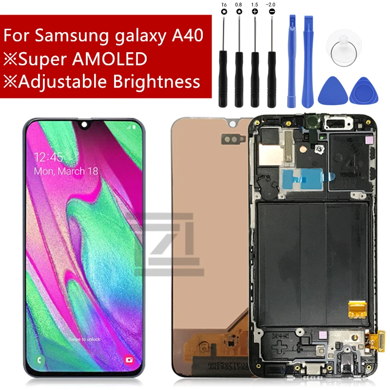 

Super AMOLED For Samsung A40 LCD A405 LCD display touch Screen Digitizer Assembly with frame screen replacement repair parts