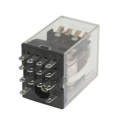 JQX-13F MY4 DC 24V Катушка 14-контактный 4PDT красный светодиодный ОД электромагнитное реле
