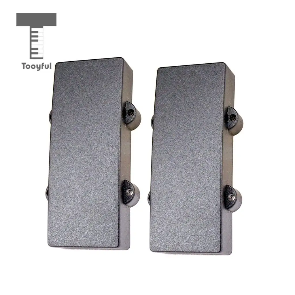2 Pieces Black Sealed Humbucker Pickup Cover for 4 String Bass Guitar