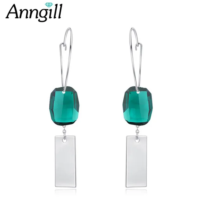 

ANNGILL Long Geometric Hanging Earrings Original Crystals From Swarovski Brincos Party Wedding Earrings Fashion Jewelry
