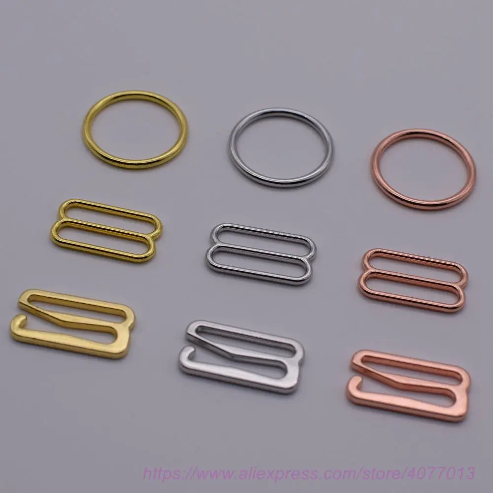 

Wholesale 100pcs Metal Alloy Bra Rings Slides and Hooks Bra Findings Kit