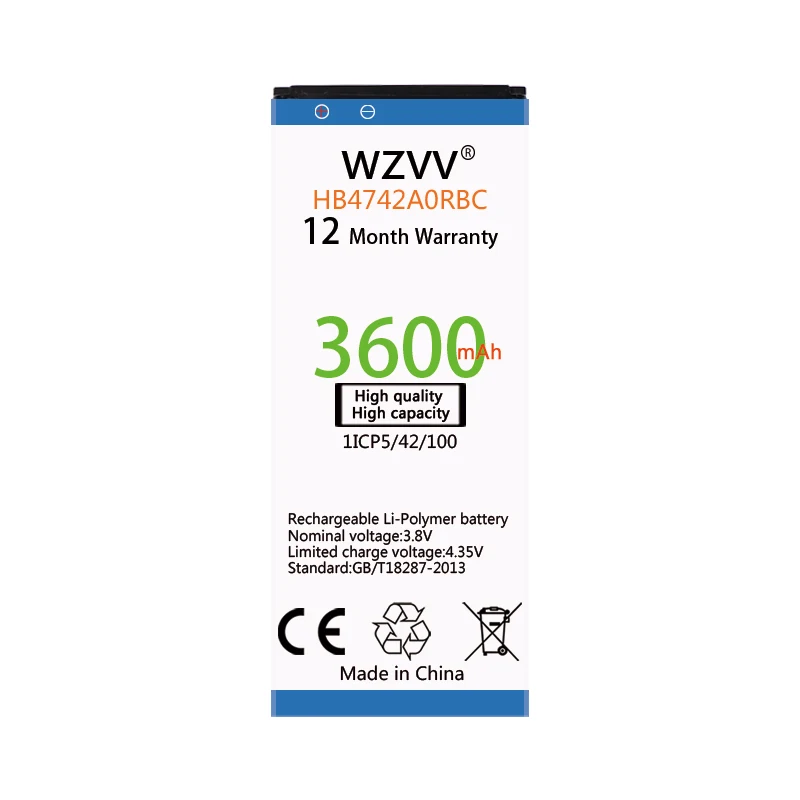 Wzvv 3600 мАч литий-полимерный аккумулятор Батарея HB4547B6EBC для Huawei Honor 3C G630 G730 G740 H30-T00