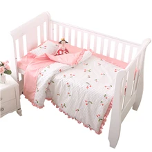 3 шт. детское одеяло в кроватку, комбинезон из хлопка для маленьких мальчиков и девочек, съемное детское постельное белье, пододеяльник, наволочка, лист, подарок для новорожденного, для младенца