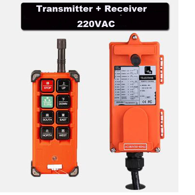 

Quality Assurance 220VAC Industrial remote controller Hoist Crane Control Crane remote control 1 Transmitter + 1 Receiver