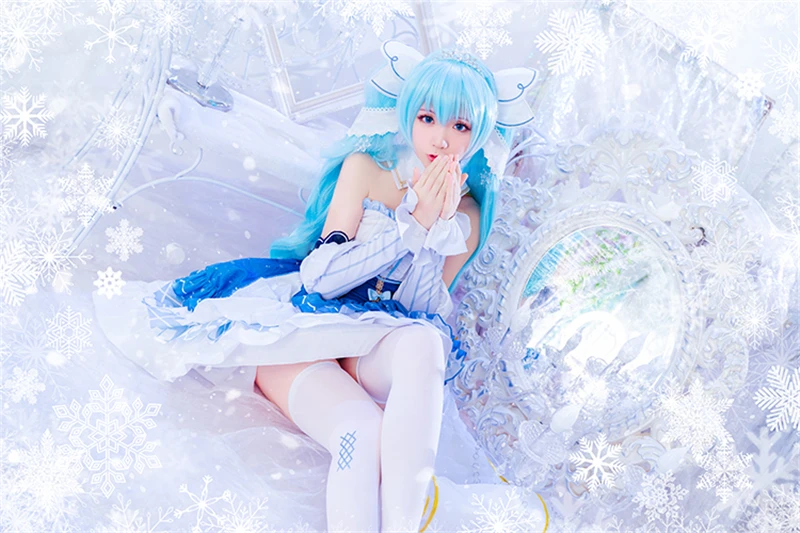 Аниме Косплей VOCALOID Hatsune Miku Star and Snow Miku косплей костюм на Хэллоуин женские костюмы V girl Oufits платье