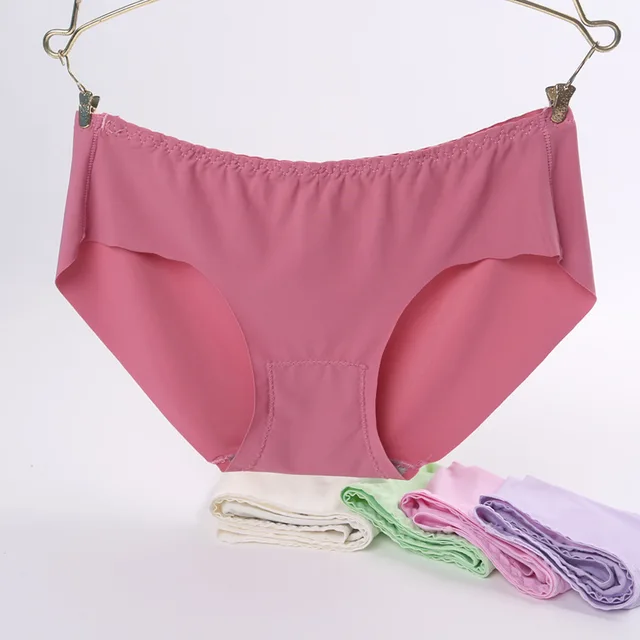 Hot Solid Colors Sexy Secret Seamless Panties Women Polyester Panties Medium Low Cut Underwear