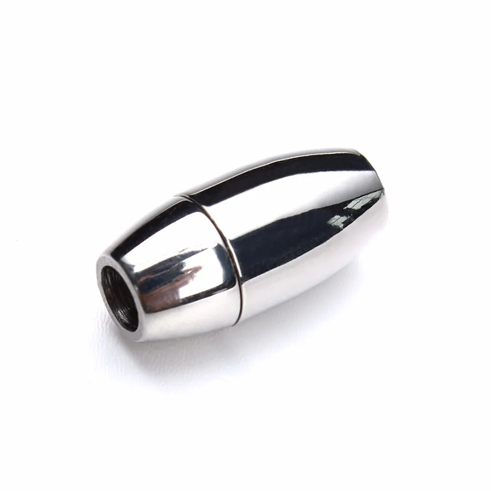 

LOULEUR 1pc Hole Size3.3mm Stainless Steel Magnetic Clasps for Leather Cord Bracelet Connectors End Caps Jewelry Making Findings