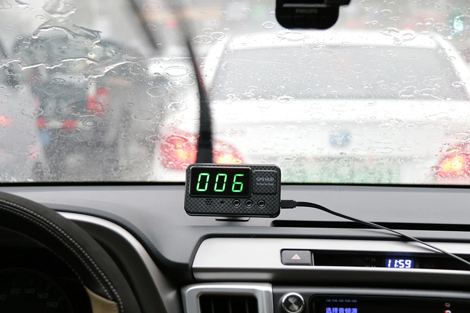 Velocidade do Carro com Alarme Alarme de Excesso de Velocidade Km e h para Todos Universal Cabeça up Display Hud Gps Velocímetro Mph Indicação da de Excesso de Velocidade Veículo A100 Atualização 7 Visor 'head-up'