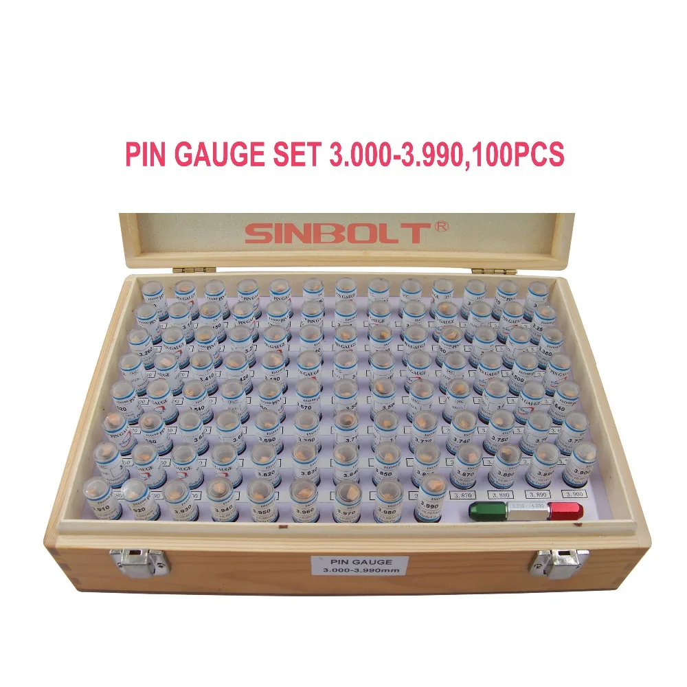 Sinbolt pin gauge /Plug Gauge Set,3.000mm 3.990mm,100pcs+Pin Gauge Handle,fast delivery!in