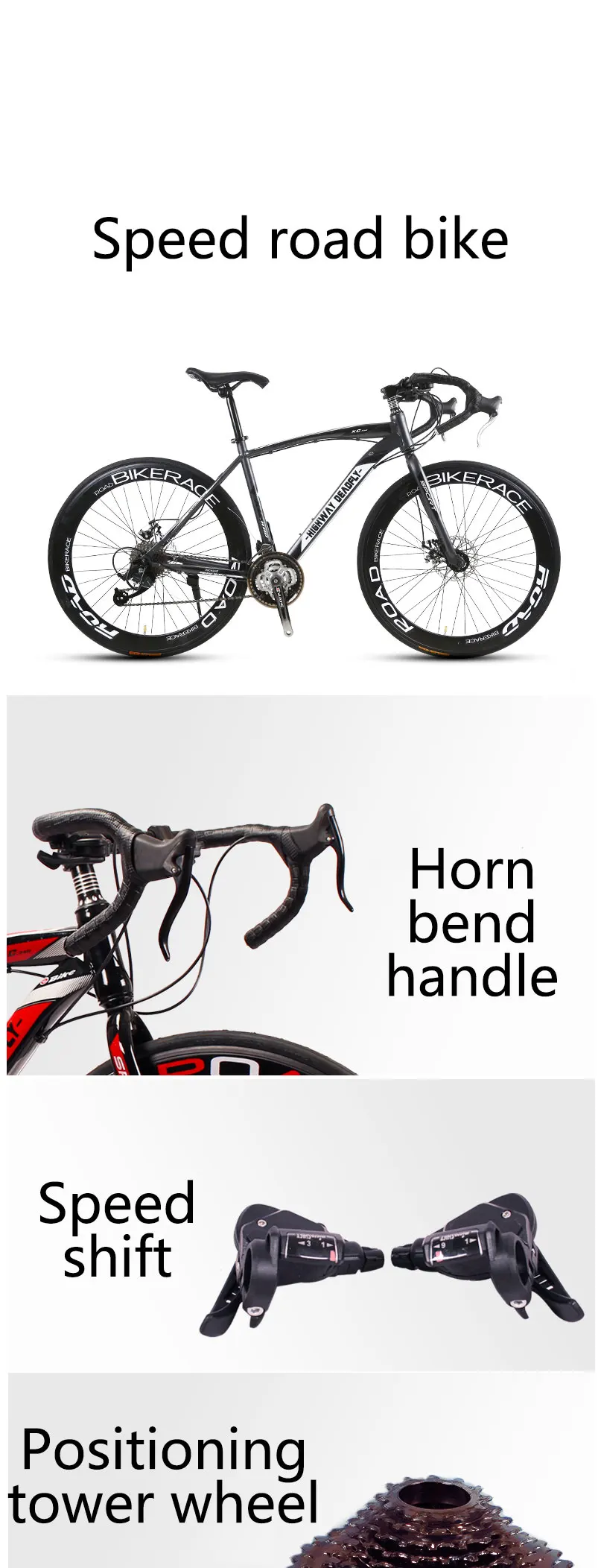 [TB15]Bicycle Male Road Racing Bicycle Live Fly Bend Muscle Solid Fetus 26 Inch Female Student Adult