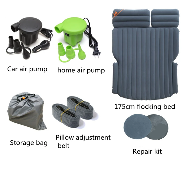 6/4 175*130*10cm Car Travel Bed Camping Car Bed Portable Waterproof Car Mattress Inflatable Mattress Colchon Inflable Para Auto - Название цвета: Серый