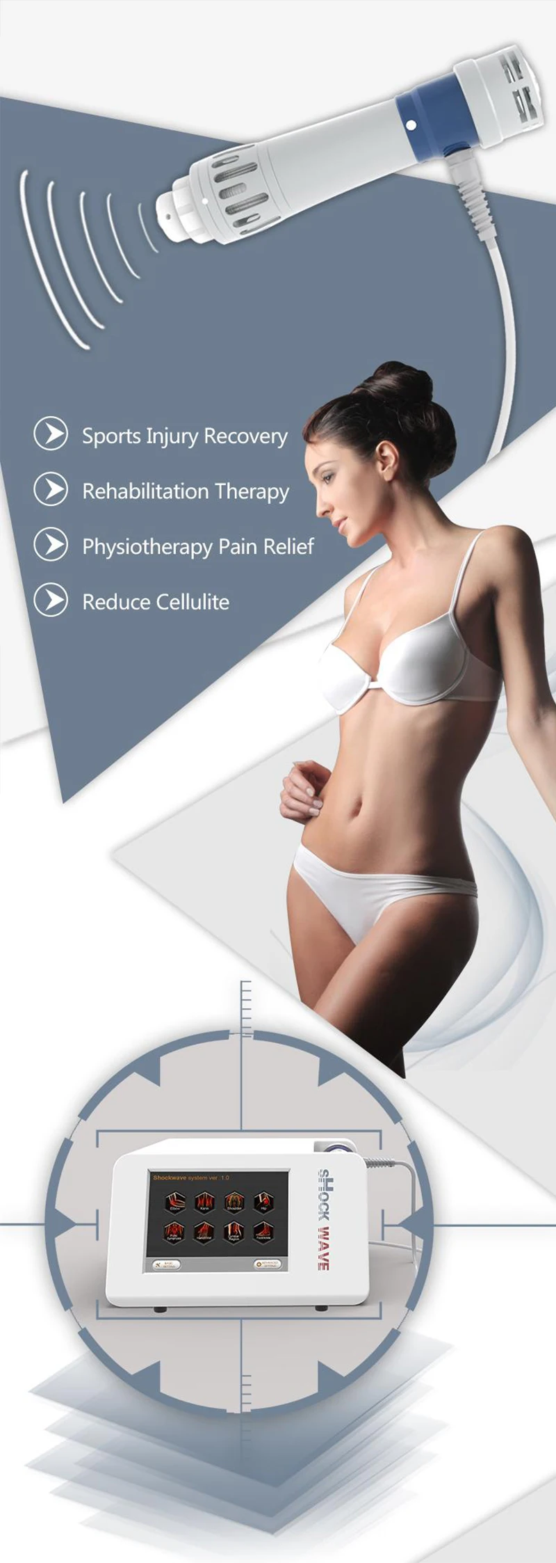 HOT SALE !! Muscle Pain Relief Radial Shockwave Therapy Shockwave Acoustic Wave Therapy Shock Wave Physical Therapy Machine For Sport Injury (3)