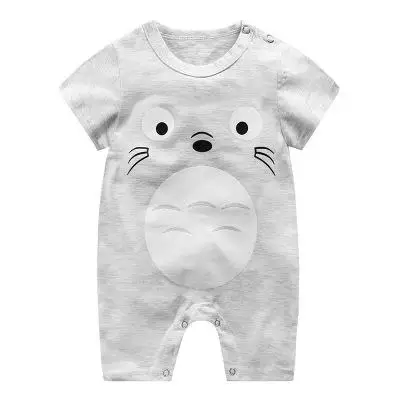 Летняя тонкая одежда для новорожденных мальчиков и девочек, Комбинезоны для младенцев с мультяшными животными, хлопковая одежда для альпинизма, эксклюзивный комбинезон - Цвет: grey