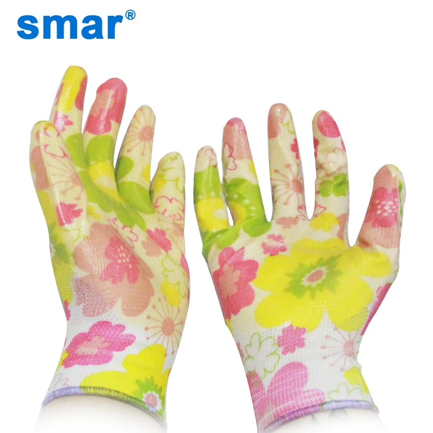 Smar Lady use 12 нескользящие перчатки для очистки работы дышащие садовые нейлоновые с