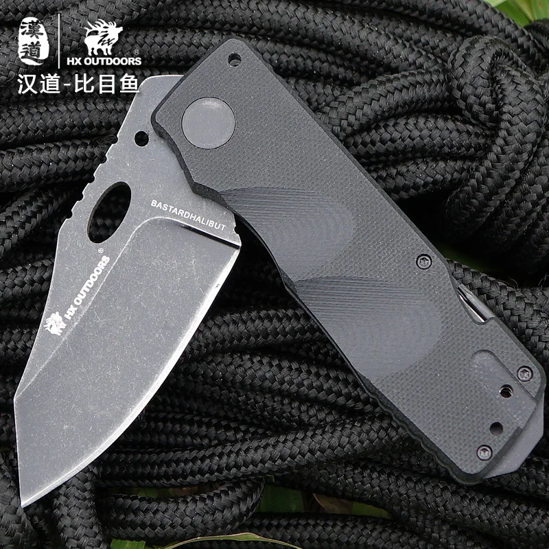 

HX OUTDOORS D-153 Titan D2 steel high hardness folding knife multi-functional field self-defense survival knife, outdoor knife