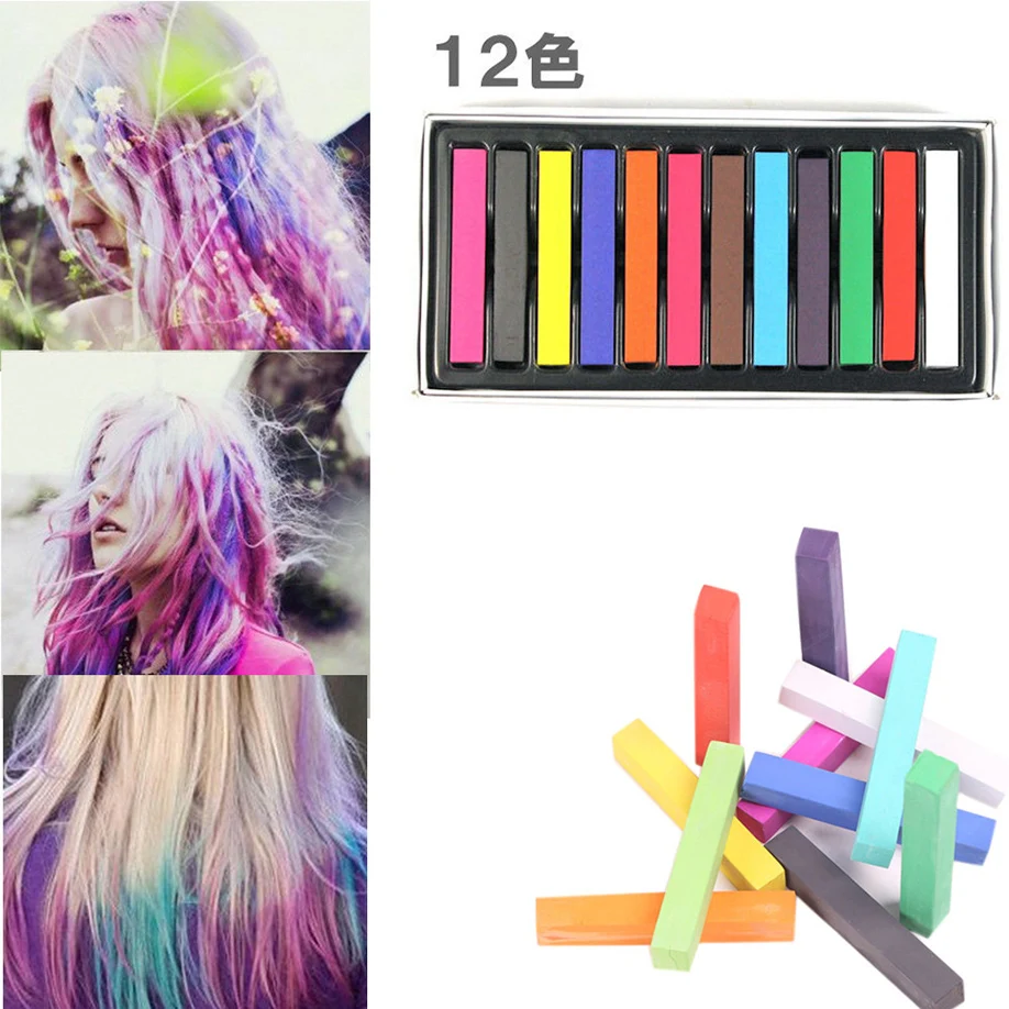 ISHOWTIENDA 12 цветов giz одноразовый tintura para cabelo флуоресцентные мелки пастель Мел раскраска стержень окрашивание для волос Мел