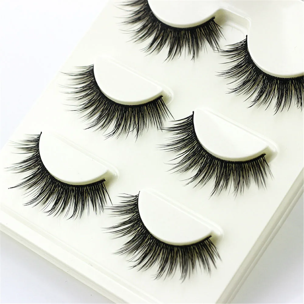 

3 pairs /set 3D False Eyelashes Messy Cross Thick Natural Fake Eye Lashes Professional Makeup Tips Bigeye Long False Eye Lashes