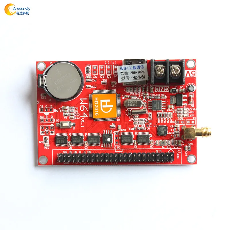 Asynchronous WIFI control HD-W64 led display card for bar sign floral build screen | Электроника