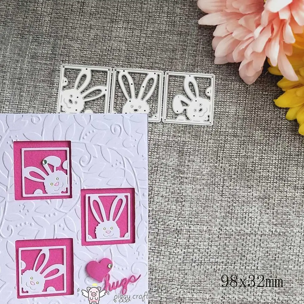 

Easter Rabbit Metal Cutting Die Scrapbook Embossing Stencil Dog Catting Die Card Making DIY Gift Tools
