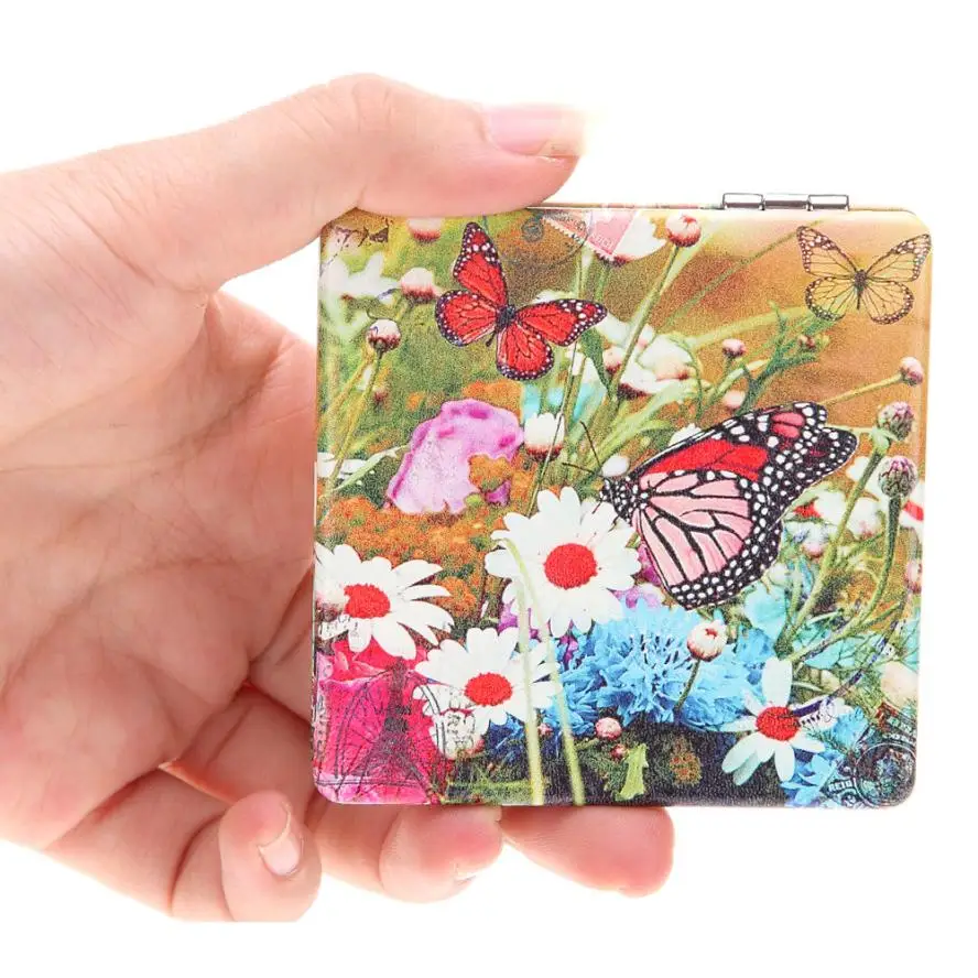

Girl Mini Double Sides Portable Makeup Mirror Pocket Compact Mirrors Cosmetics Tool #F