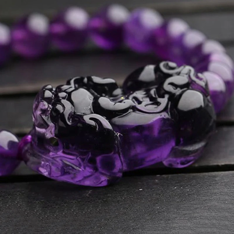 Atacado roxo pulseiras de cristal natural 8mm