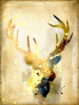 

Golden Elk New Nordic Ins Style Decoration Painting Wall Pictures for Living Room Oil Canvas Anime Poster Print Art Set Decor