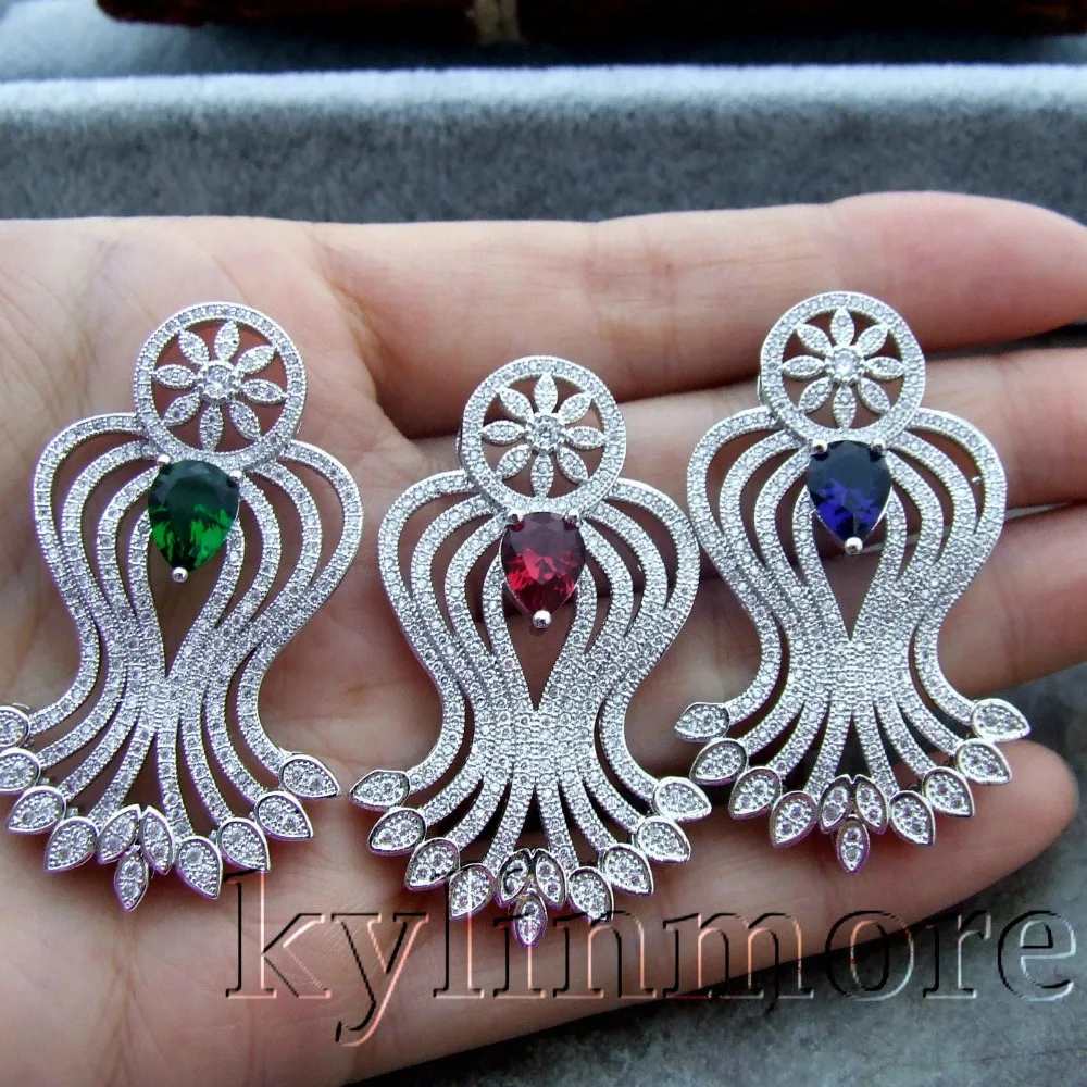 

CN008 1pc 49x28mm Paved CZ Necklace Pendant Connector
