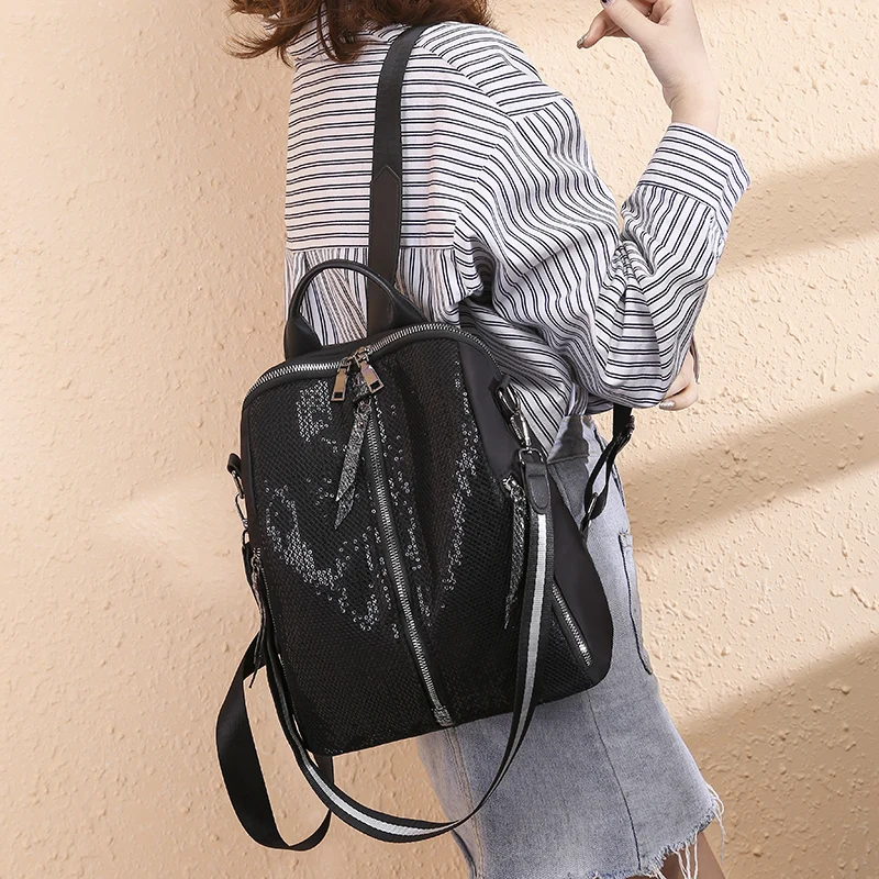 

Fashion Oxford High-Quality Sequined Backpack Bag Korean Version of the NEW Multi-Functional Leisure Wild Travel Backpack HC109
