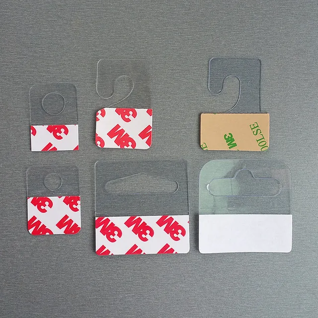 Plastic PVC PET Hang Hanging Tabs Hooks On Merchandise Package Box Bag