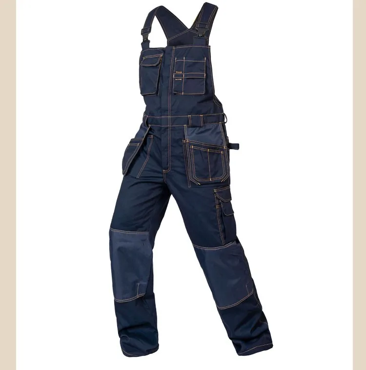 CCGK bib overalls men work coveralls multi-functional pockets repairman strap jumpsuits pants wear-resistance working uniforms (4)