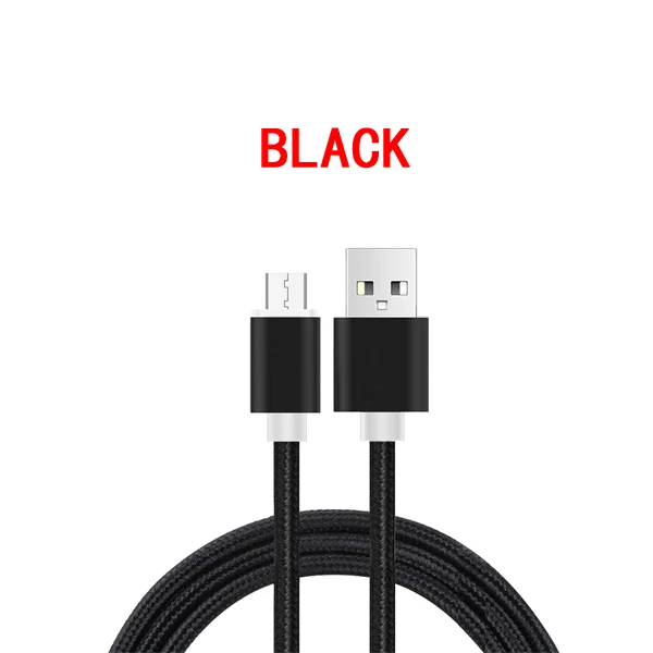 CBAOOO 2 шт 3 м микро USB кабель быстрое зарядное устройство мини USB кабель для телефона QC3.0 3A шнур для зарядки данных внешний аккумулятор кабели для мобильных телефонов - Цвет: black