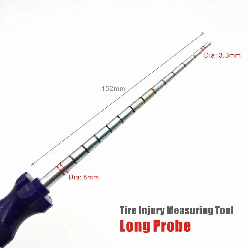 1 шт. инструмент для измерения травм шин длинный/короткий зонд острый шило спиральные инструменты для склеивания Инструменты для ремонта шин отверстие для ногтей измерительная вставка для вилки - Цвет: Measuring Long Probe