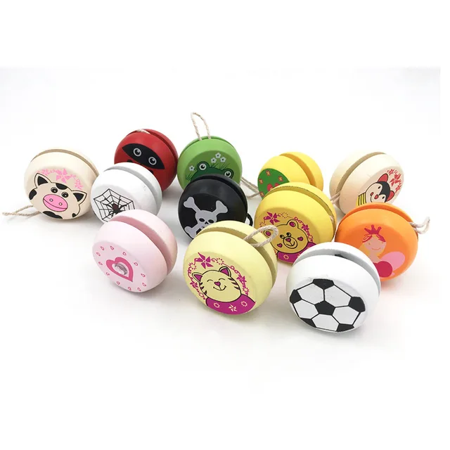 Children Yoyo Ball Cute Animal Prints Wooden Yoyo Toys Ladybug Toys Kids Yo-Yo Creative Yo Yo Toys For Children G0149 3