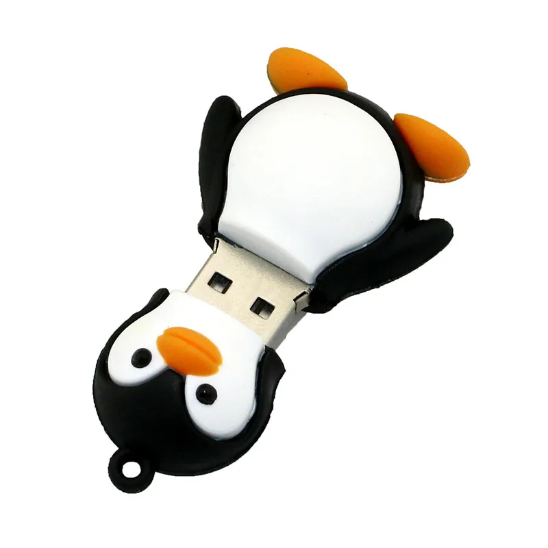 USB флеш накопитель в виде животного пингвина кота мультяшная Флэшка анимационная