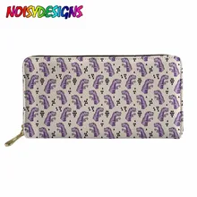 Женские кошельки portefeuille Дамский Длинный кошелек фиолетовые милые кошельки с принтом динозавров женский клатч с держателем для карт деньги