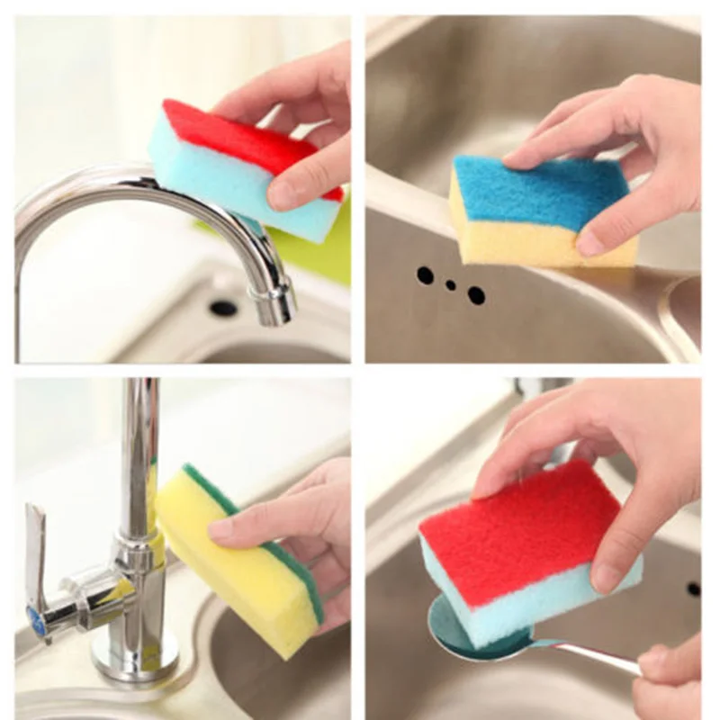 

10Pcs Multi-color Clean Wipe Wash Dishes Sponge Eliminate Sponge Cleaner Household Cleaning Kitchen Accessories Cooking Tool