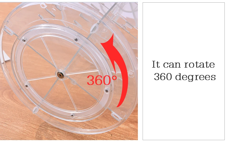 Makeup Organizer 360 Rotating Adjustable Storage Box Plastic Clear AcrylicTransparent Box Jewelry Necklace Nail Polish Cosmetic (9)