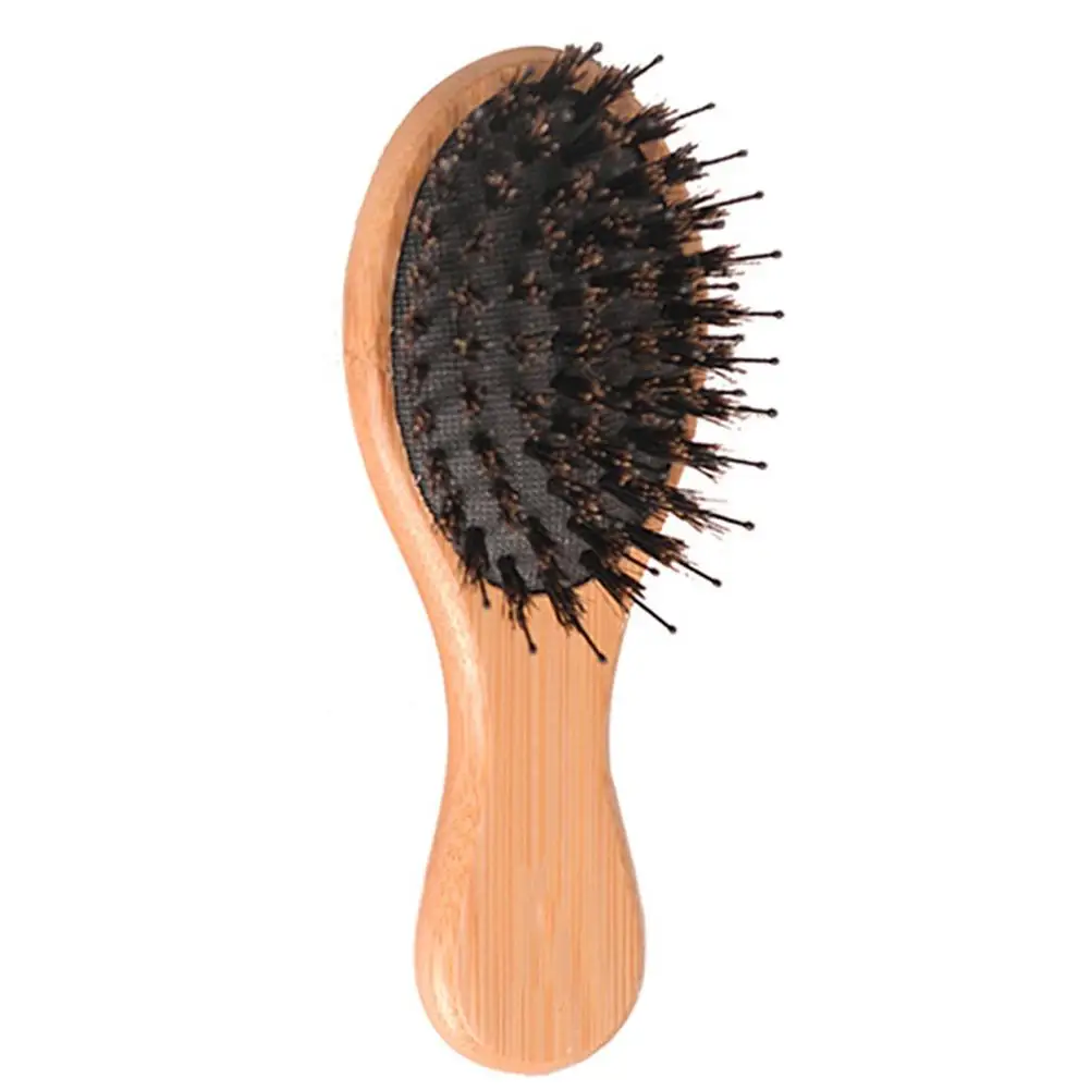 Щетка для волос из шерсти кабана с нейлоновыми шпильками блестящие щетки для женщин мужчин детей ежедневное использование для кондиционирования улучшение текстуры волос - Цвет: wood