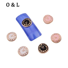 10pcs New Alloy Nail 3d Rhinestone Jewelry 3colors Classic Clock Design Metal Nail Art Beauty Tools Decoration