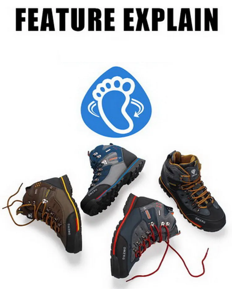 Gomnead походная обувь уличные ботинки походные кроссовки для горной рыбалки альпинистские походные мужские Противоскользящие треккинговые ботинки Большие размеры