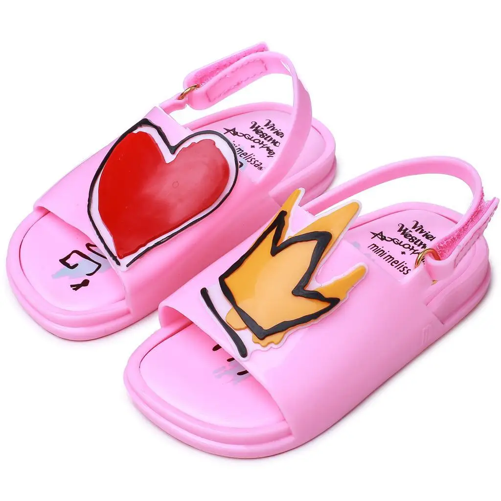 Meliss/ новые сандалии для девочек; сандалии с открытым носком; прозрачная обувь; тапочки; детские сандалии