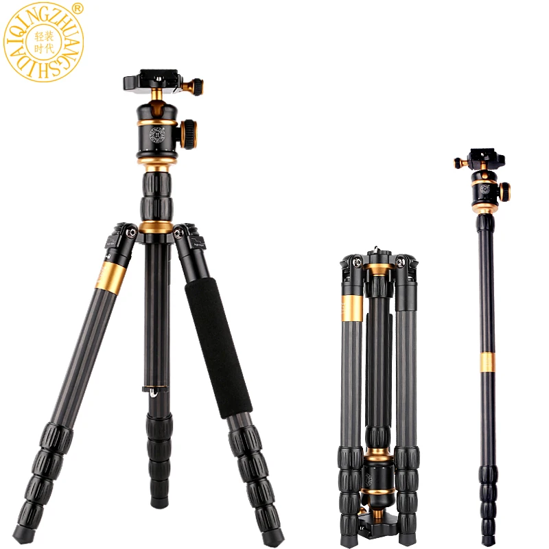 Профессиональный Трипод и монопод из углеродного волокна Q666C Pro для DSLR камеры