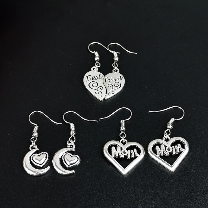 

Personality Heart Shaped Stars Moon Rose Metal Drop Earrings Cute Girls Women Dangle Earrings Jewelry Girlfriend Couple Gift