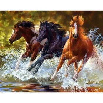 

Full Square Diamond 5D DIY Diamond Painting "Horses" Embroidery Cross Stitch Rhinestone Mosaic Painting Decor