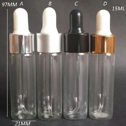 Mini bouteille compte-gouttes en verre Transparent, 24x15ml, 15cc, petite  Pipette transparente, flacon d'échantillon 1/2oz