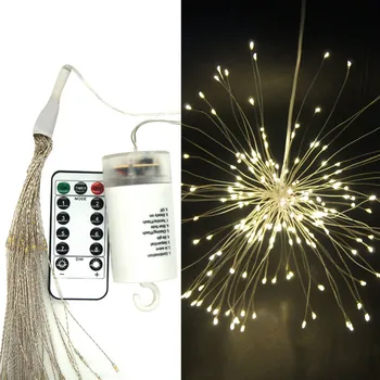 

100 LEDS Explosion Star String Lights Battery Powered Waterproof Chandeliers Firework Light Remote Control Decoration String L