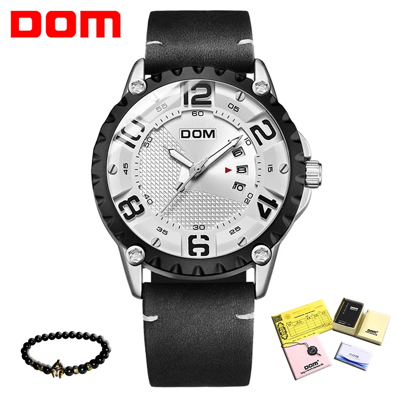 

DOM Man Watch Luxury Brand Business Wristwatch Large digital dial Watch Casual Waterproof Military Watches Men relogio masculino