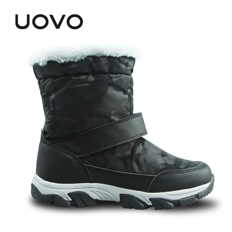 UOVO Дети Снегоступы Bottes Теплая Зима Ребенок Сапоги средний Икры для Мальчиков