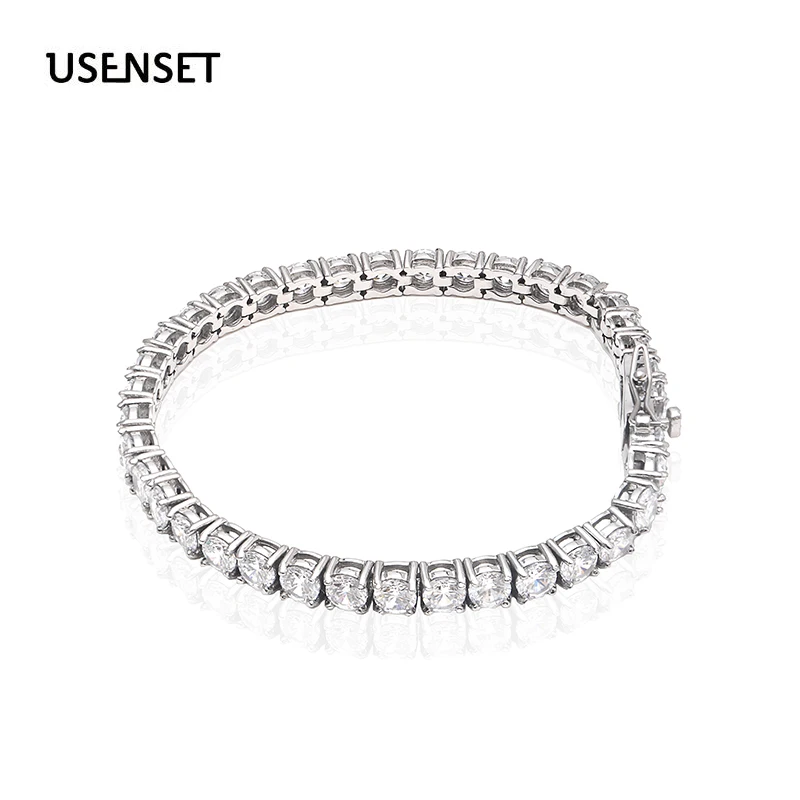 USENSET хип-хоп Шикарный Браслет для тенниса ручная работа женщин и мужчин Iced Out CZ