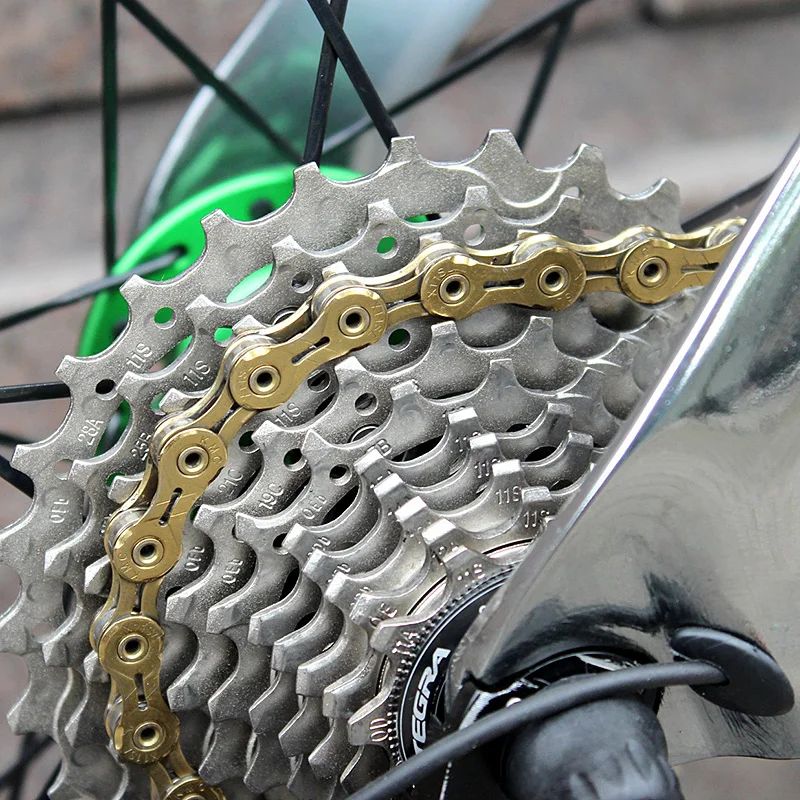 Excellent KMC Chain 116 Links 9/10/11 Speed Bike Chain With Missing Connect Link Silvery Golden Light MTB Road Racing Bicycle Chain 2